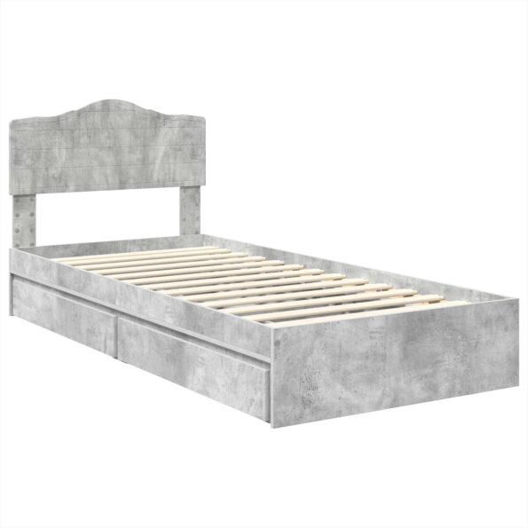 vidaXL Úložná posteľ Betónová šedá 70 x 190 cm Kompozitné drevo – Obrázok 4