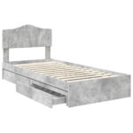 vidaXL Úložná posteľ Betónová šedá 70 x 190 cm Kompozitné drevo – Obrázok 5