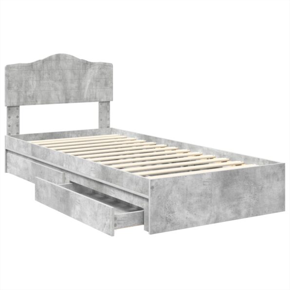 vidaXL Úložná posteľ Betónová šedá 70 x 190 cm Kompozitné drevo – Obrázok 5