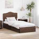 vidaXL Úložná posteľ Hnedý dub 70 x 190 cm Kompozitné drevo