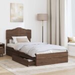 vidaXL Úložná posteľ Hnedý dub 70 x 190 cm Kompozitné drevo – Obrázok 3