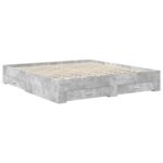 vidaXL Rám postele Betónová šedá 200 x 200 cm Kompozitné drevo – Obrázok 6