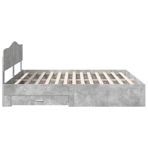vidaXL Rám postele Betónová šedá 200 x 200 cm Kompozitné drevo – Obrázok 9