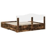 vidaXL Rám postele Dymová dub 200 x 200 cm Kompozitné drevo – Obrázok 10