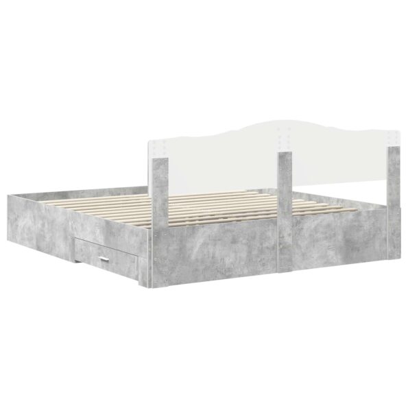vidaXL Rám postele Betónová šedá 180 x 200 cm Kompozitné drevo – Obrázok 10