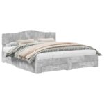 vidaXL Rám postele Betónová šedá 180 x 200 cm Kompozitné drevo – Obrázok 2