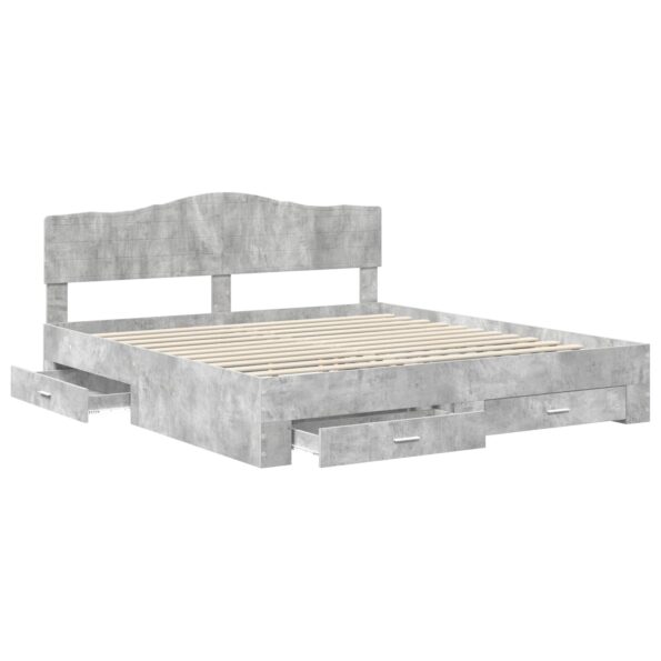 vidaXL Rám postele Betónová šedá 180 x 200 cm Kompozitné drevo – Obrázok 5