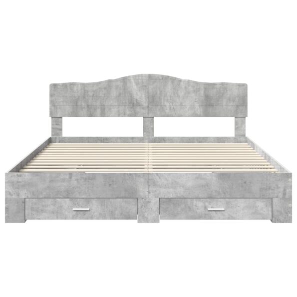 vidaXL Rám postele Betónová šedá 180 x 200 cm Kompozitné drevo – Obrázok 8
