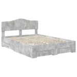vidaXL Rám postele Betónová šedá 160 x 200 cm Kompozitné drevo – Obrázok 4