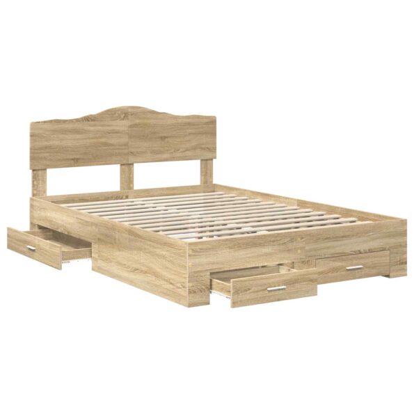 vidaXL Rám postele Sonoma dub 150 x 200 cm Kompozitné drevo – Obrázok 5
