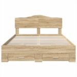 vidaXL Rám postele Sonoma dub 150 x 200 cm Kompozitné drevo – Obrázok 8