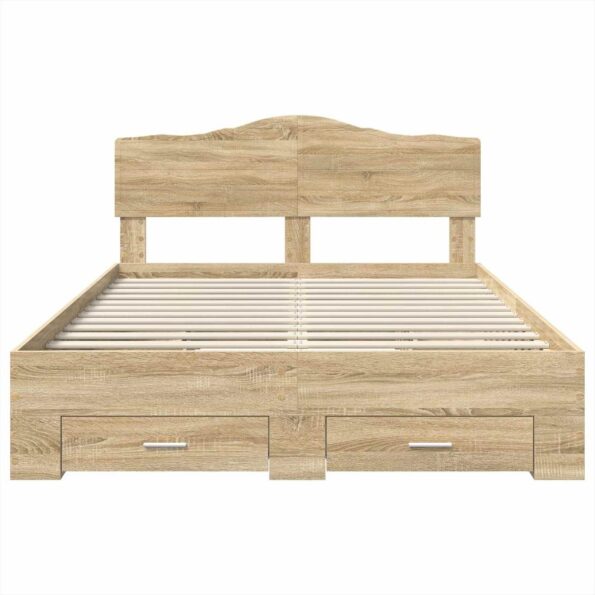 vidaXL Rám postele Sonoma dub 150 x 200 cm Kompozitné drevo – Obrázok 8