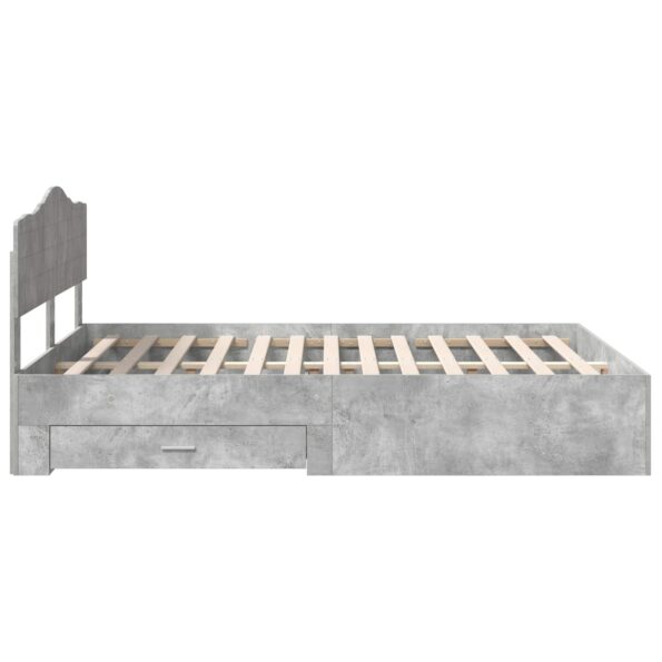 vidaXL Rám postele Betónová šedá 150 x 200 cm Kompozitné drevo – Obrázok 9