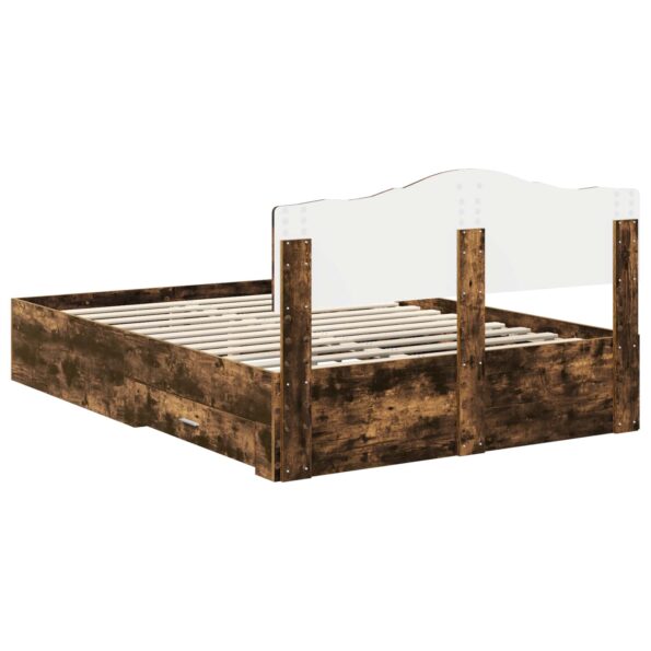 vidaXL Rám postele Dymová dub 150 x 200 cm Kompozitné drevo – Obrázok 10