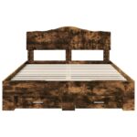vidaXL Rám postele Dymová dub 150 x 200 cm Kompozitné drevo – Obrázok 8