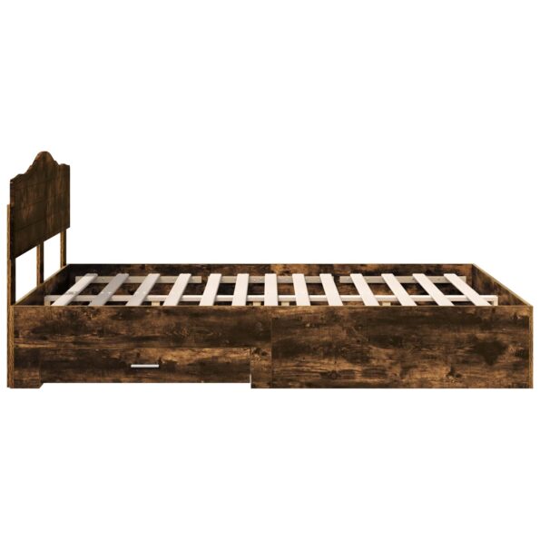 vidaXL Rám postele Dymová dub 150 x 200 cm Kompozitné drevo – Obrázok 9