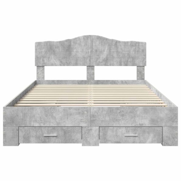 vidaXL Rám postele Betónová šedá 140 x 200 cm Kompozitné drevo – Obrázok 8