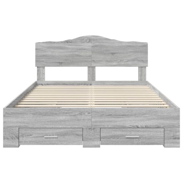 vidaXL Rám postele Sivý Sonoma 140 x 200 cm Kompozitné drevo – Obrázok 8