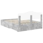 vidaXL Rám postele Betónová šedá 140 x 190 cm Kompozitné drevo – Obrázok 10