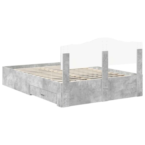 vidaXL Rám postele Betónová šedá 140 x 190 cm Kompozitné drevo – Obrázok 10