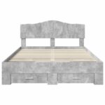 vidaXL Rám postele Betónová šedá 140 x 190 cm Kompozitné drevo – Obrázok 8