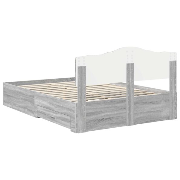 vidaXL Rám postele Sivý Sonoma 140 x 190 cm Kompozitné drevo – Obrázok 10