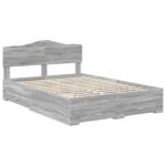 vidaXL Rám postele Sivý Sonoma 140 x 190 cm Kompozitné drevo – Obrázok 4