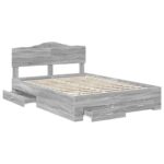 vidaXL Rám postele Sivý Sonoma 140 x 190 cm Kompozitné drevo – Obrázok 5