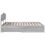vidaXL Rám postele Sivý Sonoma 140 x 190 cm Kompozitné drevo – Obrázok 9
