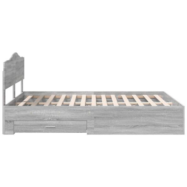 vidaXL Rám postele Sivý Sonoma 140 x 190 cm Kompozitné drevo – Obrázok 9