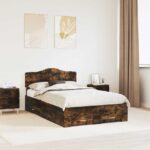 vidaXL Rám postele Dymová dub 135 x 190 cm Kompozitné drevo