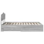 vidaXL Rám postele Sivý Sonoma 135 x 190 cm Kompozitné drevo – Obrázok 9