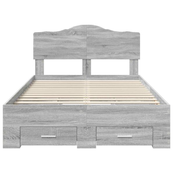 vidaXL Rám postele Sivý Sonoma 120 x 200 cm Kompozitné drevo – Obrázok 8