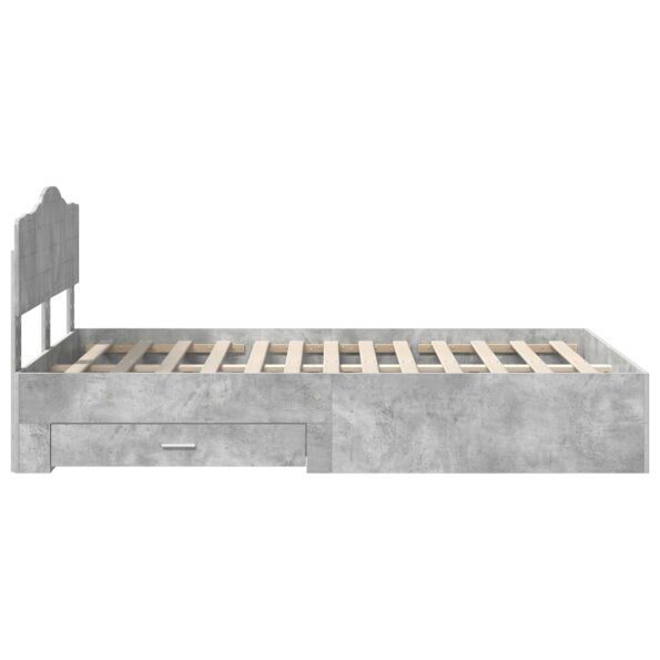 vidaXL Rám postele Betónová šedá 120 x 190 cm Kompozitné drevo – Obrázok 9