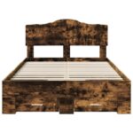 vidaXL Rám postele Dymová dub 120 x 190 cm Kompozitné drevo – Obrázok 8