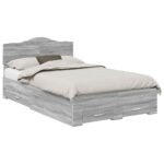 vidaXL Rám postele Sivý Sonoma 120 x 190 cm Kompozitné drevo – Obrázok 2