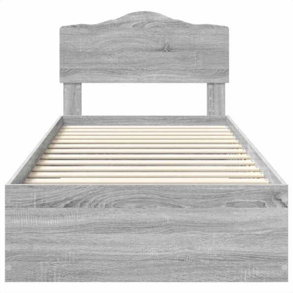 vidaXL Rám postele Sivý Sonoma 100 x 200 cm Kompozitné drevo – Obrázok 7