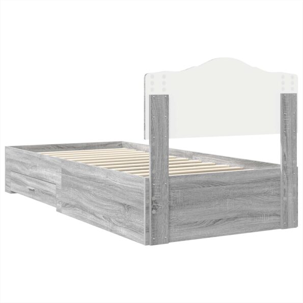 vidaXL Rám postele Sivý Sonoma 100 x 200 cm Kompozitné drevo – Obrázok 9