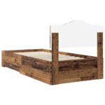 vidaXL Rám postele Staré drevo 100 x 200 cm Kompozitné drevo – Obrázok 9