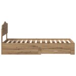 vidaXL Rám postele Remeselný dub 100 x 200 cm Kompozitné drevo – Obrázok 8
