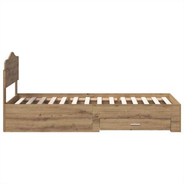 vidaXL Rám postele Remeselný dub 100 x 200 cm Kompozitné drevo – Obrázok 8