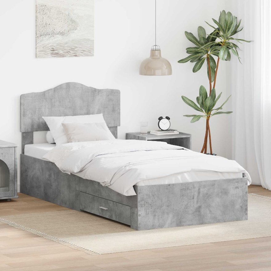 3413241_1.jpg vidaXL Rám postele Betónová šedá 90 x 200 cm Kompozitné drevo – Obrázok 1