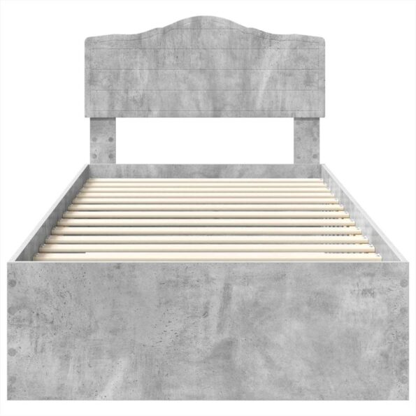 vidaXL Rám postele Betónová šedá 90 x 200 cm Kompozitné drevo – Obrázok 7