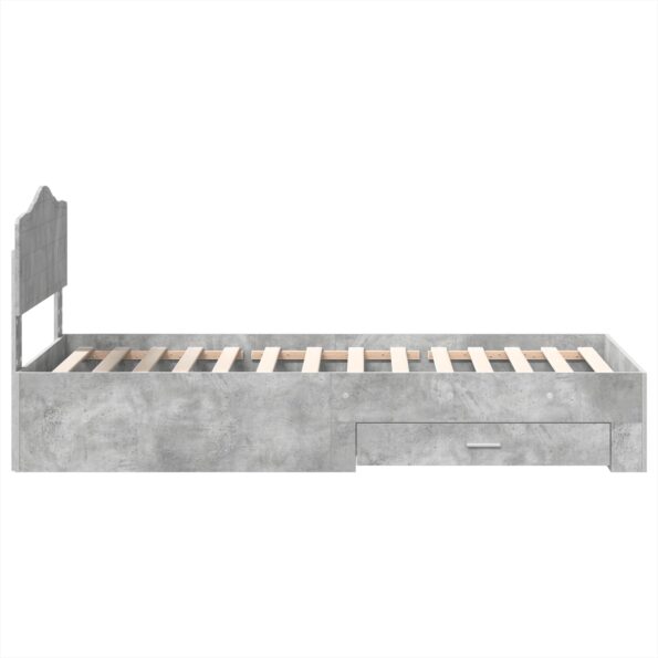 vidaXL Rám postele Betónová šedá 90 x 200 cm Kompozitné drevo – Obrázok 8