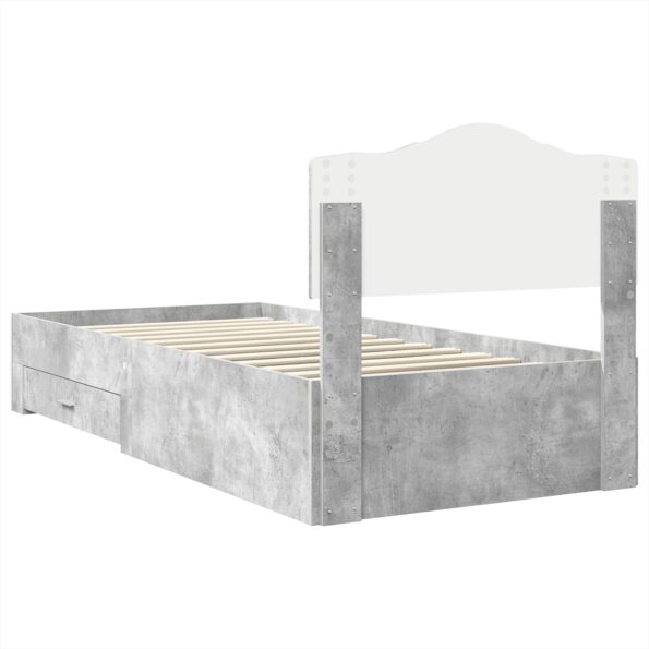 vidaXL Rám postele Betónová šedá 90 x 200 cm Kompozitné drevo – Obrázok 9