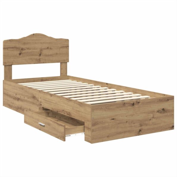 vidaXL Rám postele Remeselný dub 90 x 200 cm Kompozitné drevo – Obrázok 5