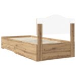 vidaXL Rám postele Remeselný dub 90 x 200 cm Kompozitné drevo – Obrázok 9