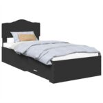 vidaXL Rám postele s čelnou doskou Čierna 70 x 190 cm Kompozitné drevo – Obrázok 2