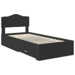 vidaXL Rám postele s čelnou doskou Čierna 70 x 190 cm Kompozitné drevo – Obrázok 4