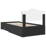 vidaXL Rám postele s čelnou doskou Čierna 70 x 190 cm Kompozitné drevo – Obrázok 9